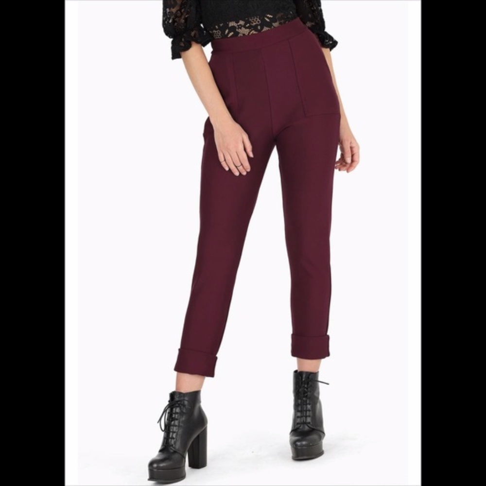 Blackmilk Wine Cuffed Pants